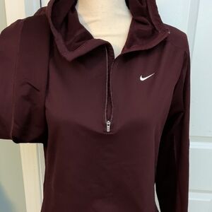 Nike Women's Burgundy Half-Zip Hoodie